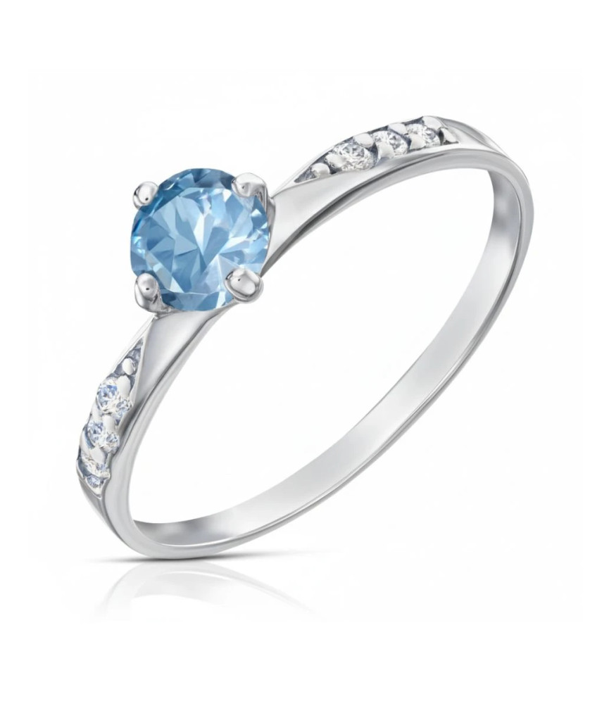 Silver ring Zirconia Only One Blue
