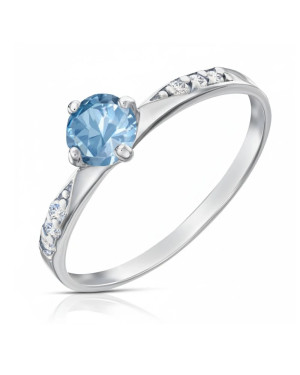 Silver ring Zirconia Only One Blue