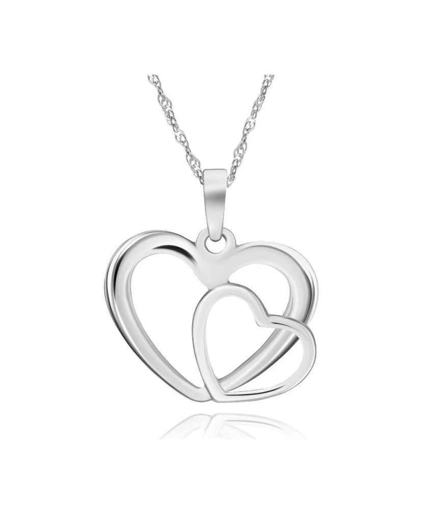 Silver PENDANT TWO HEARTS