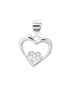 Silver pendant Zirconia HEART