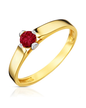 Ring with red zirconia 14k