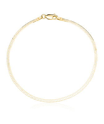 Bracelet Snake weave flat 20.5 cm 14k gold