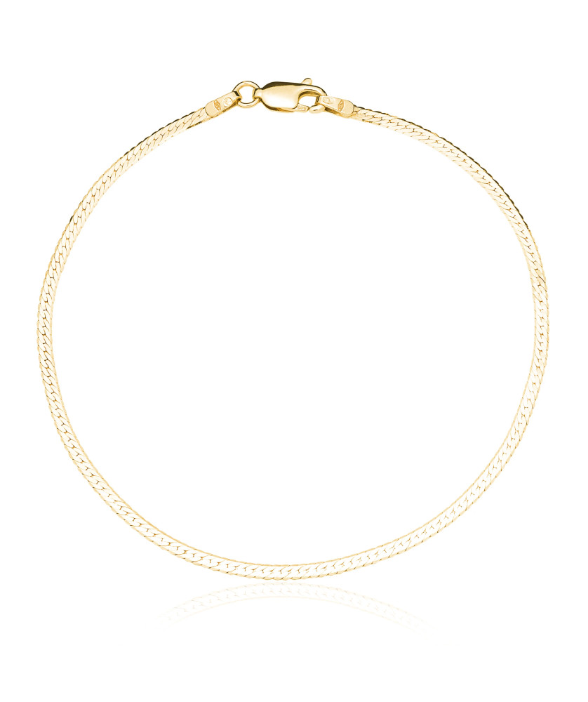 Bracelet Snake weave flat 20.5 cm 14k gold