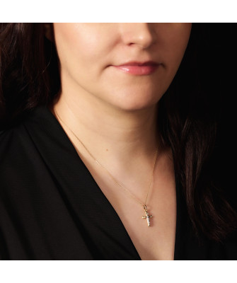 BEAUTIFUL GOLDEN CROSS two-tone Baptism Communion