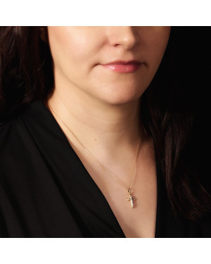 BEAUTIFUL GOLDEN CROSS two-tone Baptism Communion