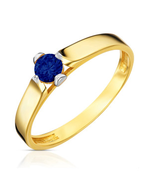 Blue stone in 14k gold ring
