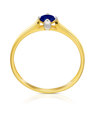 Blue stone in 14k gold ring