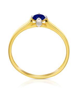 Blue stone in 14k gold ring