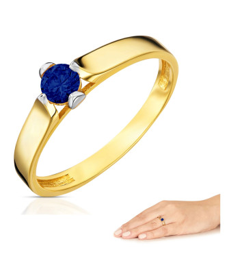 Blue stone in 14k gold ring