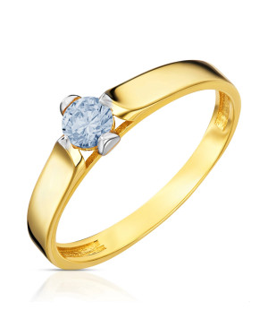 14k gold ring with blue zirconia