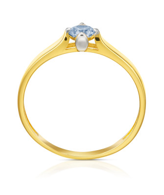 14k gold ring with blue zirconia