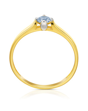 14k gold ring with blue zirconia