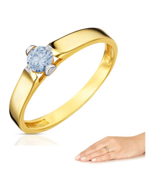 14k gold ring with blue zirconia