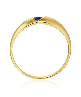 Gold ring with sapphire stone perfect for a gift