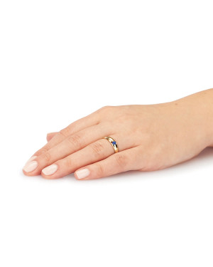 Gold ring with sapphire stone perfect for a gift