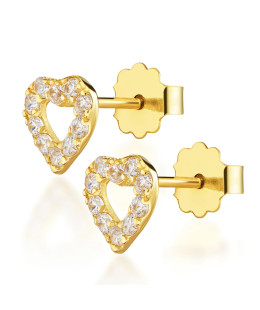 14k gold heart earrings
