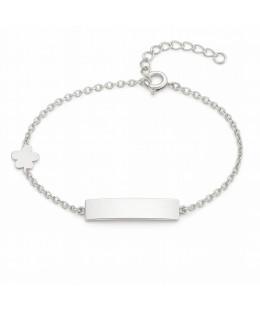 Silver bracelet with a flower plate