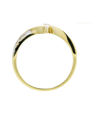 14k gold ring with white cubic zirconia asymmetric