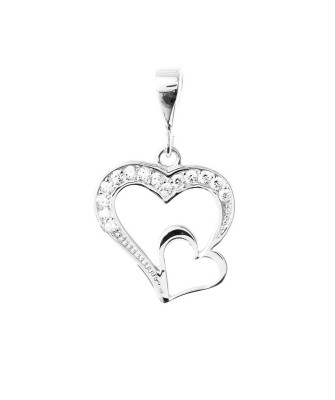 SILVER PENDANT TWO HEARTS