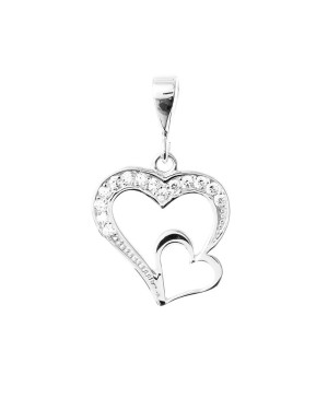 SILVER PENDANT TWO HEARTS