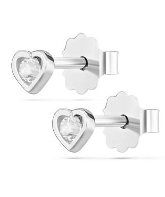 Silver earrings Crystal in the Heart