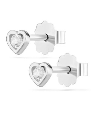 Silver earrings Crystal in the Heart