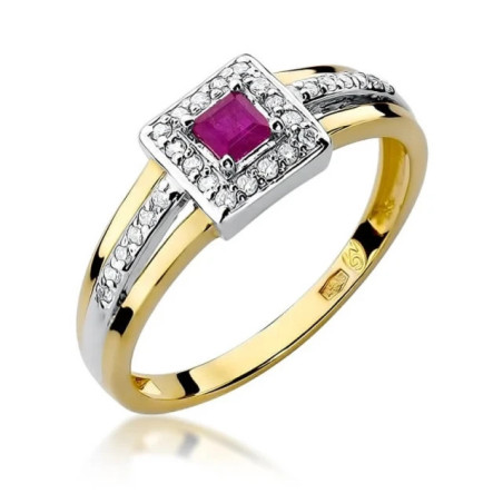 Gold ring with diamond EY-271 ruby ​​| GoldJewellery