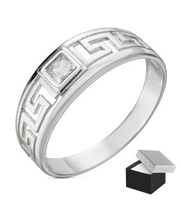 Greek ring silver pattern