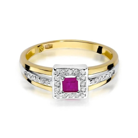 Gold ring with diamond EY-271 ruby ​​| GoldJewellery