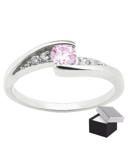 Silver ring pink stone