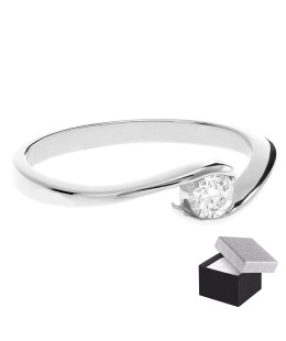 Silver ring with cubic zirconia