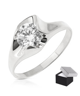 Silver ring with a large stone