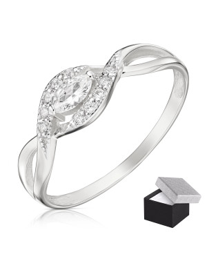 Silver ring with cubic zirconia