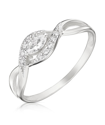 Silver ring with cubic zirconia