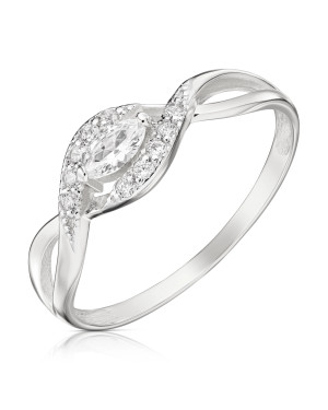 Silver ring with cubic zirconia