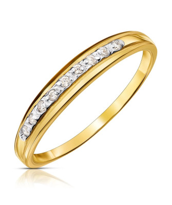Thin ring with cubic zirconia 8k