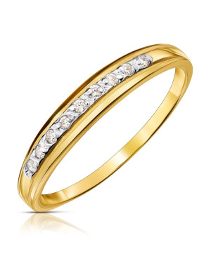 Thin ring with cubic zirconia 8k