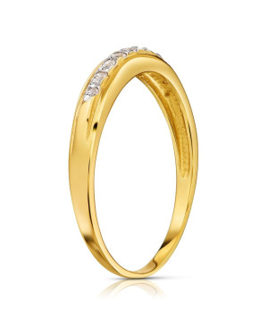 Thin ring with cubic zirconia 8k