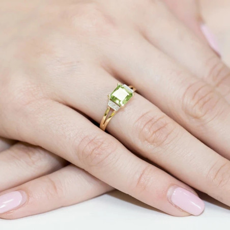 Gold ring with diamond EY-103 olivine | GoldJewellery