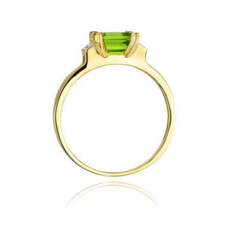 Gold ring with diamond EY-103 olivine | GoldJewellery