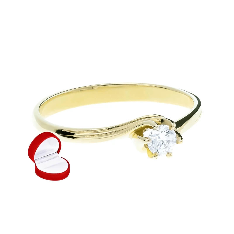 333 gold engagement ring with white stone P1.137 | GoldJewellery