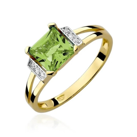 Gold ring with diamond EY-103 olivine | GoldJewellery