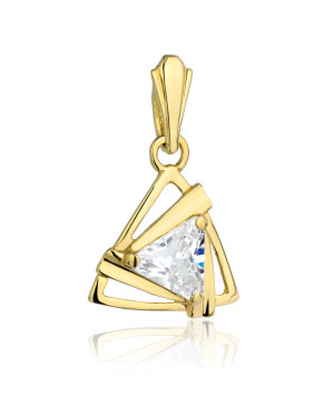 Gold pendant TRIANGLE large stone