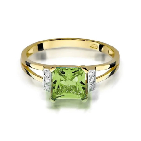 Gold ring with diamond EY-103 olivine | GoldJewellery