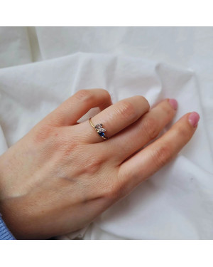 Golden blue-sapphire ring