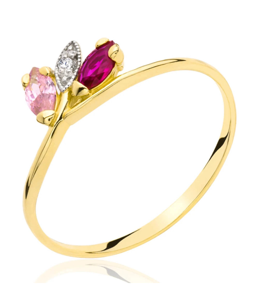 Gold ring pink-ruby