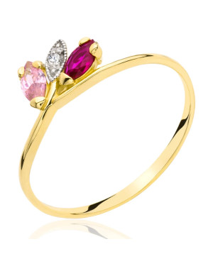 Gold ring pink-ruby
