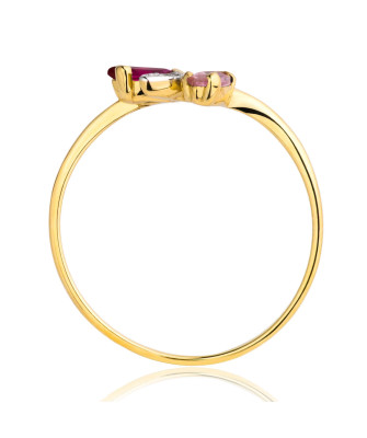 Gold ring pink-ruby