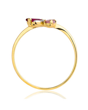 Gold ring pink-ruby