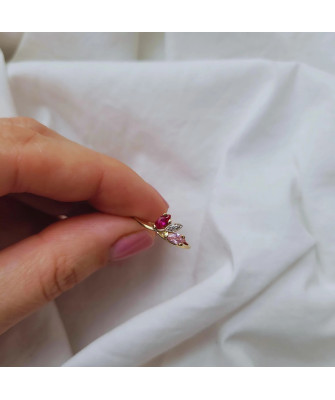 Gold ring pink-ruby